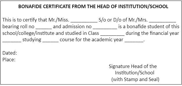 Bonafide Certificate