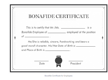 Bonafide Certificate