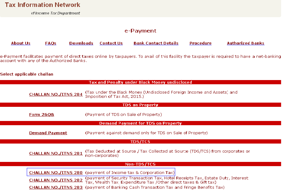 challan 280