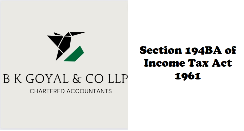 Section 194BA of Income Tax Act 1961