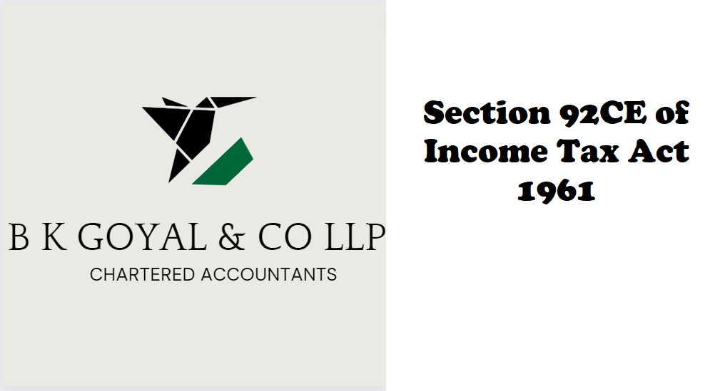 Section 92CE of Income Tax Act 1961