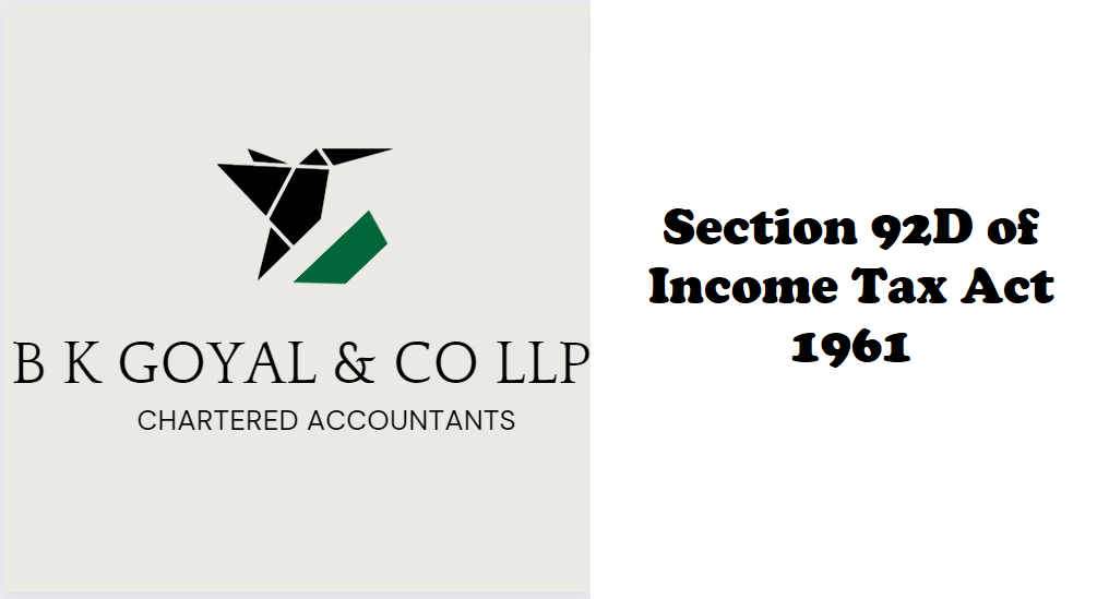 Section 92D of Income Tax Act 1961