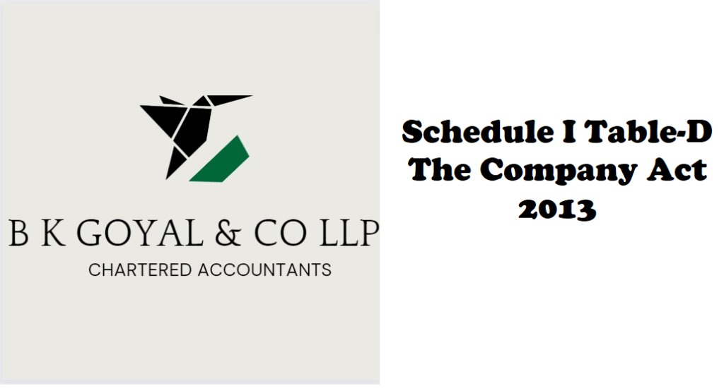Schedule I Table-D The Company Act 2013