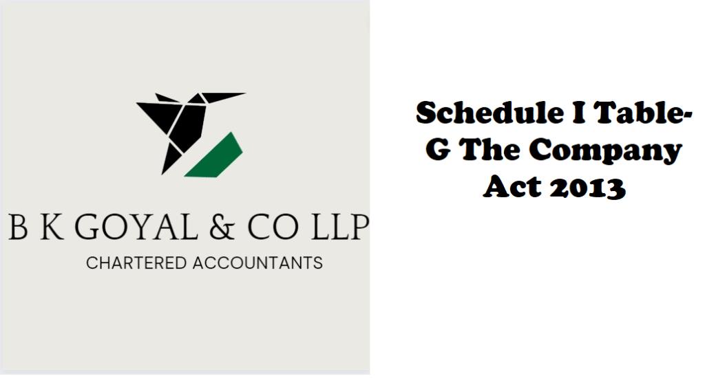 Schedule I Table-G The Company Act 2013