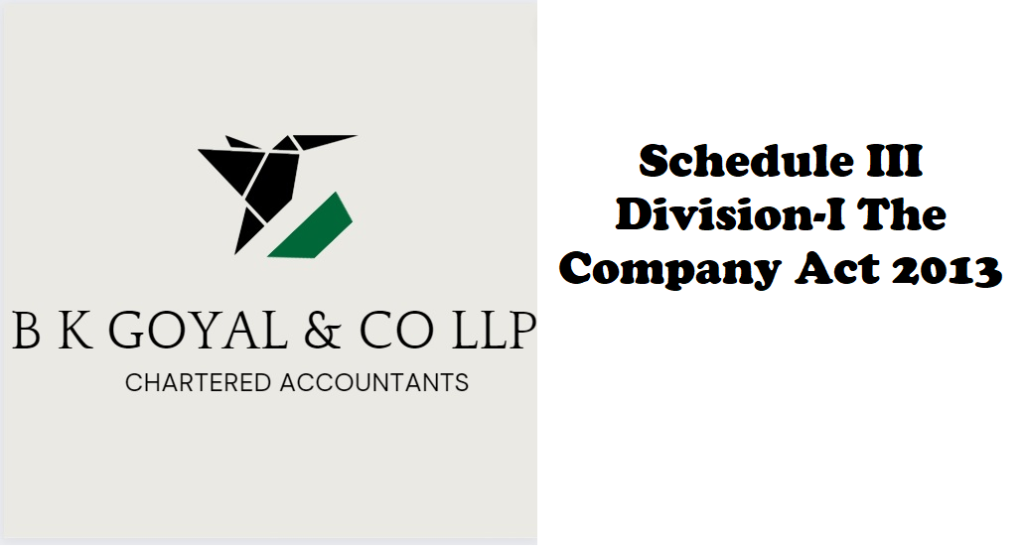 Schedule III Division-I The Company Act 2013