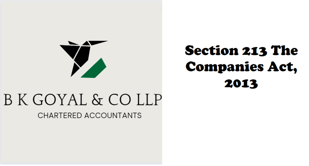 Section 213 The Companies Act, 2013