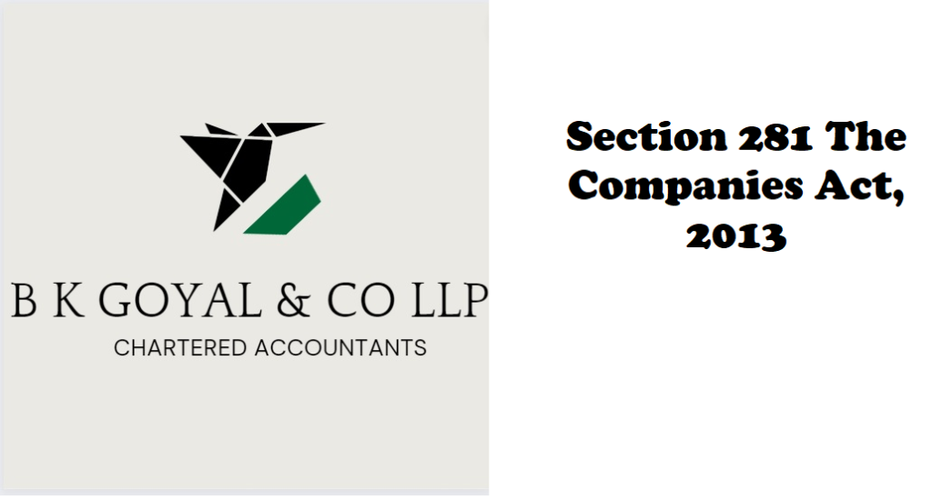 Section 281 The Companies Act, 2013