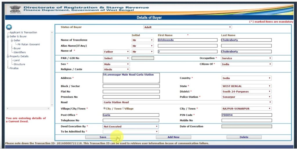 West Bengal Property Registration