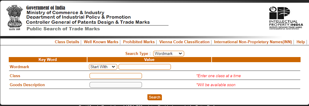 IPINDIA Trademark Status