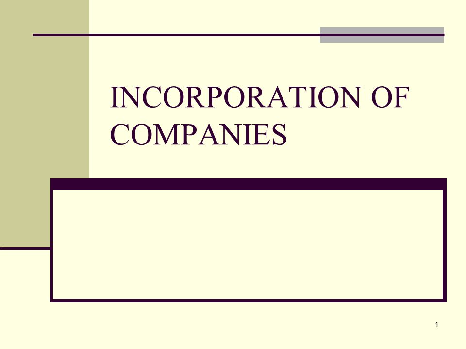 incorporation of a company companies act 2013
