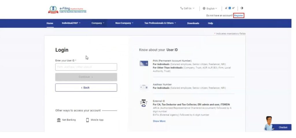 Income Tax eFiling Registration
