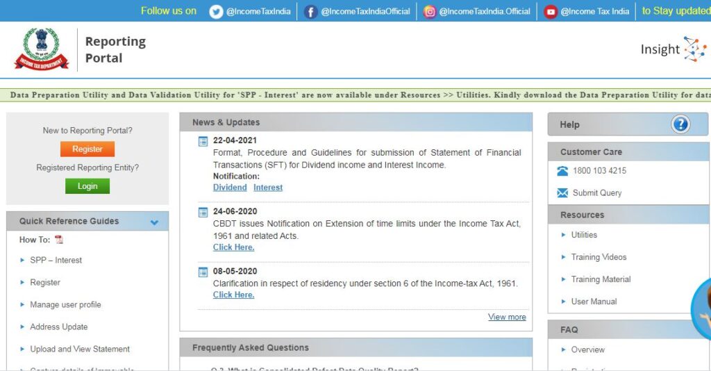 Statement of Financial Transactions (SFT) for Dividend income