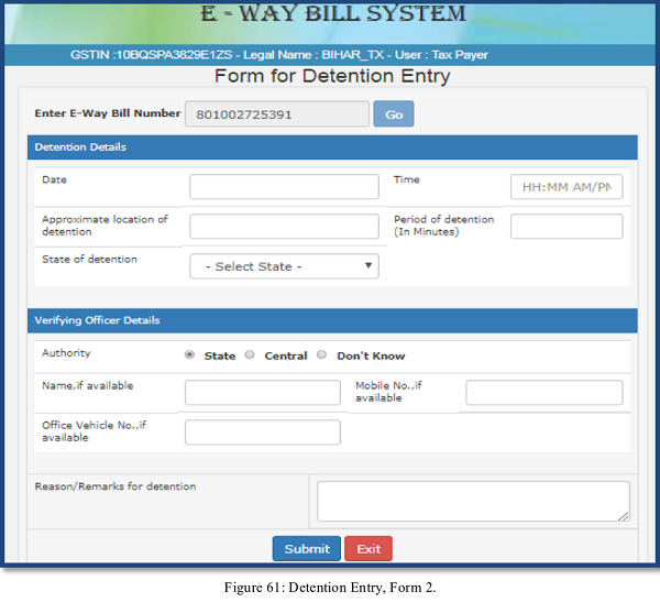 NotIfication and User Manual of E Way Bill