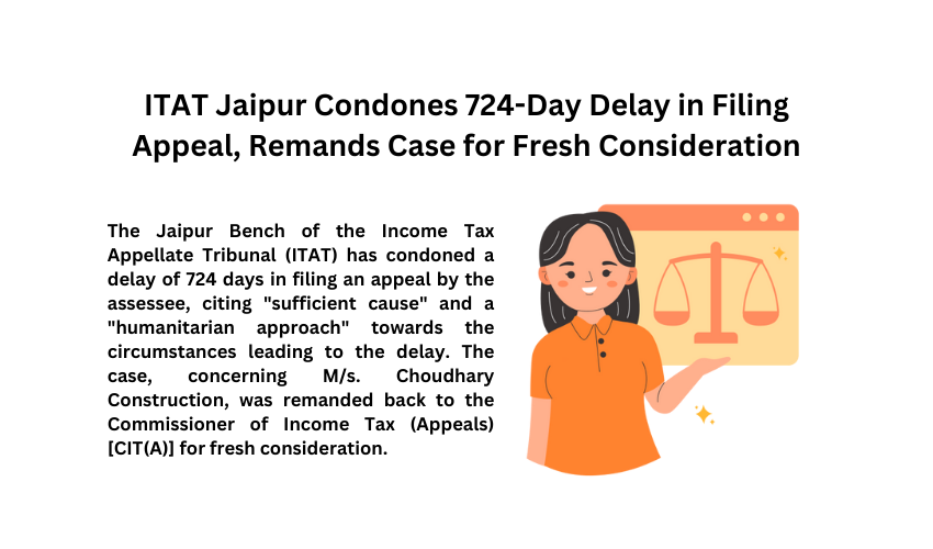 ITAT Jaipur Condones 724-Day Delay in Filing Appeal, Remands Case for Fresh Consideration