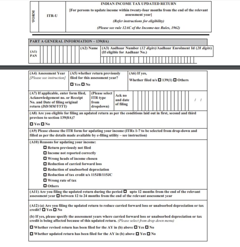 itR u updated income tax return
