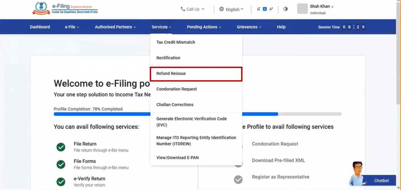 request for refund income tax